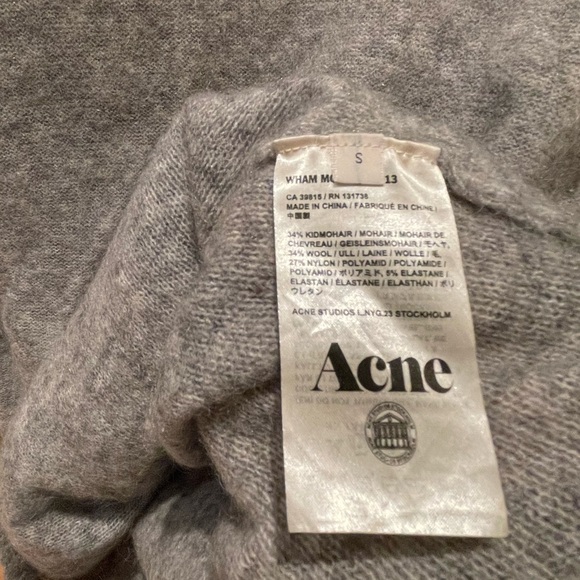 ACNE STUDIOS Gray Mohair Sweater - Picture 3 of 3